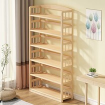Solid wood bookcase simple log small bookcase floor students pine bookcase children multi-layer simple storage rack