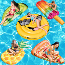 INTEX childrens fruit floating row thickened inflatable floating bed adult swimming ring thickened water inflatable bed beach mat