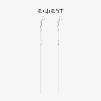 EWEST temperament tassel long earring line 925 sterling silver fashion niche design cold wind premium sense earrings