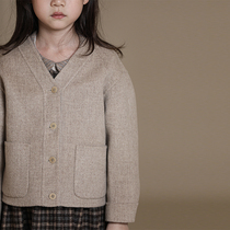 Hateeth Boy Clothing Winter Dress New Male And Female Child V Collar Parent-child Short Jacket Baby Wool Bifacial Nigcoat