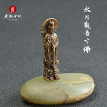 Antique copper retro-inch Buddha water moon watch small copper mouth of Buddha Ping Angli Buddha Pure copper ancient casting