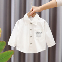 2022 new childrens clothing baby pure cotton lining handsome boy white shirt with children foreign air blouses for underspring