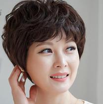 Middle-aged and elderly temperament full-head wig female short hair short curly hair fashion middle-aged and elderly mother wig set