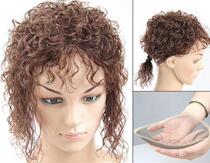 Net red wool roll wig replacement film middle-aged and elderly wig Lady long wig curly hair cover white hair wig