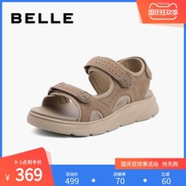 Belle 2021 summer new shopping mall with casual wild beach sandals men Velcro thick bottom 7GJ01BL1