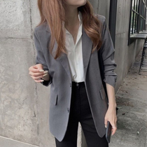  Blazer womens 2021 spring and autumn new Korean design sense loose casual top temperament professional small suit