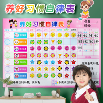 Childrens summer vacation good habits develop self-discipline table growth behavior punch-in schedule record board time management work schedule reward table home kindergarten primary school student stickers magnetic learning wall stickers