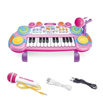 Childrens electronic keyboard with microphone Baby beginner multi-function music piano charging 1-3 year old girls to play 