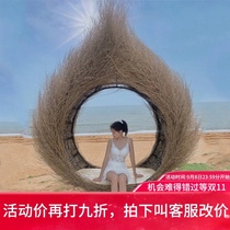 Bali Net red birds nest swing outdoor photo scenic spot B & B wedding photography swing chair rattan hanging chair