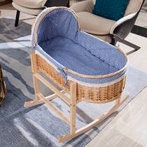Summer rattan night coaxed to sleep 0-3-year-old baby cot newborn child sleeping blue hand basket