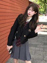 (JK senior sister) original JK uniform skirt female Daily suit jacket female chestnut brown suit college style short skirt suit