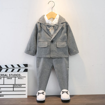 Childrens suit suit suit boys dress British style spring and autumn foreign style new baby flower boy handsome wedding dress suit