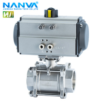 South valve Q611F-16P pneumatic 304 stainless steel three-piece silk mouth buckle ball valve DN15202532405065