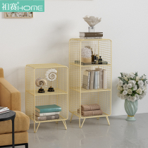 Sofa side shelf floor bedroom storage iron simple bookshelf creative corner living room bedside decorative shelf