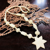 Domestic spot handmade beef bone beaded personality necklace variety of optional shell leaf workshop