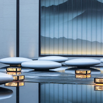 Engraved as outdoor column head lamp Solar rock plate lamp Villa Courtyard Lamp Waterproof Gate Wall Lamp Designer Lamp