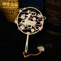 Custom metal bookmark coloring paint craft creative hollow design retro court classical style