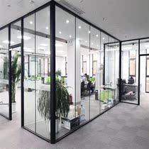 Aluminum alloy double glass louver single glass tempered fireproof transparent glass office screen sound insulation panel high partition wall