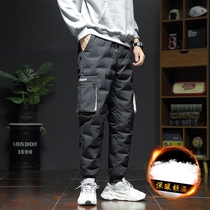 Youth winter down pants male 13 trend Korean version of warm thickened pants 15-year-old junior high school high school student pants