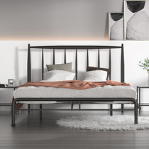 INS Nordic style foldable iron bed simple modern double 1 5 meters 1 8 light luxury thickened reinforced iron frame bed