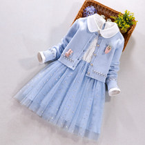 Girl dress dress foreign style 2021 New Princess dress spring and autumn baby dress two-piece Childrens suit