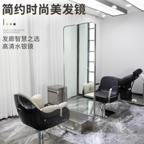 Net Red Barber shop mirror hair salon special beauty salon mirror with light led mirror wall-mounted tide single mirror