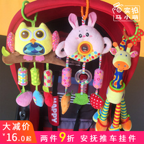 Baby Stroller Pendant Toy Rocking Bell Bed Hang Wind Bells Unicorn Plush Pacify Baby Toys for more than 6 months