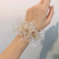 Wedding bride hand wrist flower senior sense bridesmaid sister group Crystal hand wreath Super fairy high-end Korean wedding banquet