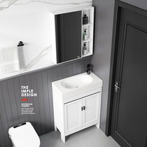 Floor-to-ceiling balcony washbasin One-piece washbasin bathroom Household ultra-narrow long mini ceramic washbasin small apartment type