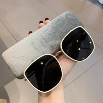 White edge sunglasses Suitable for small face sunglasses Sweet cool Japanese high street large round face thin sunglasses UV protection women