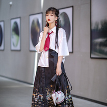 Chi Xia Shanhai:Return to the market original Ming-made improved horse face skirt Han element blackening Hanfu female spring and summer