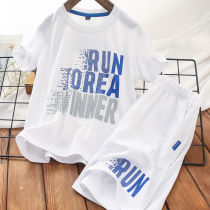 South Korean boy suit short sleeve shorts 2021 new two pieces of summer childrens speed dry sport CUHK Scout