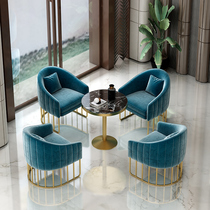 Nordic negotiation reception table and chair combination Small round table Simple modern leisure sales office One table and four chairs Light luxury guests