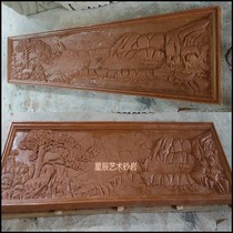 Artificial sandstone relief background wall landscape fresco FRP sand sculpture Welcome pine garden flower pot fountain