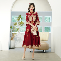 Chinese toast with big code fat mm2022 bride wedding engagement back door suit Gats up for pregnant woman Conspicuese Skinny Dresses