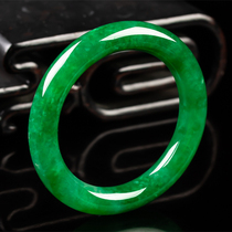 Junyuan craft full green jade bracelet ice seed green goods old pit Burmese Emperor green round jade bracelet children