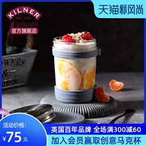 British kilner breakfast cup Glass with spoon with lid Portable milk Overnight oatmeal cup Salad jar Yogurt cup