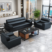 Office sofa simple business coffee table combination set to negotiate reception room office sofa three people