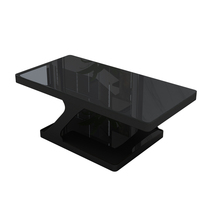 Tempered glass tea table minimalist modern rectangular combined double layer office rest area tea cabinet tea table small family type