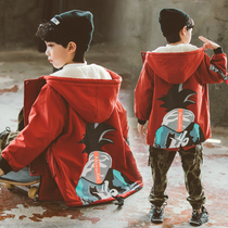 The plush boys dress coat is a boys autumn and winter clothing of 11812 and 12 years old school boy cool cotton suit