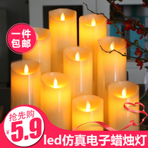 LED electronic candle light Rocking flame simulation paraffin lamp Custom fake candle Wedding romantic confession guide light