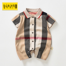 Summer slim fit baby one-piece clothes newborn clothes short sleeve climbing clothes baby out for summer clothing 0-3-6 months