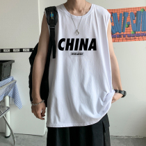 2022 New Summer Sports Basketball Vest Mens Tide Signs National Tide Sleeveless T-Shirt Harbor Wind Loose Kan Shoulder Blouses