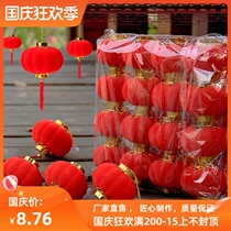 Red flocking small lantern bonsai ornaments outdoor balcony Chinese Spring Festival festive New year pendant decoration