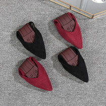 Large size 2021 new spring womens shoes Joker shallow pointed flat shoes womens single shoes soft soled ladyshoes red small size