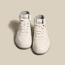 ~ sneakers high help true soft leather thick bottom 100 lapped heightening casual shoes small white shoe plate shoes woman autumn and winter