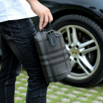 CloveKxmzin mens hand grab bag genuine leather handbag handgrip bag casual business envelope bag clip for mens bag damp