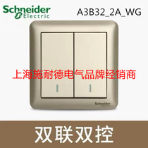 Schneider switch socket smooth series Frost gold 86 type double-in single control A3B32_2A_WG