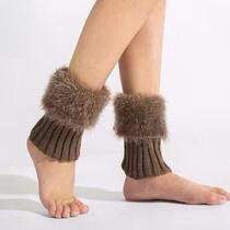 Ankle sleeve womens ankle wool boot cover European and American short wool warm ankle socks fashion womens leg shoe cover