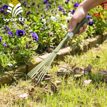 Woschworth Gardening Nine Teeth Rake Home Garden Fine Teeth Small Grass Harrowing Rag Leaves Debris Cleanup Hand Tool